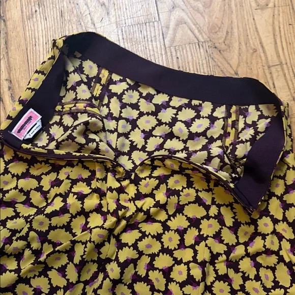 Kate Spade Yellow and Brown Floral A-Line Skirt - Picture 7 of 8